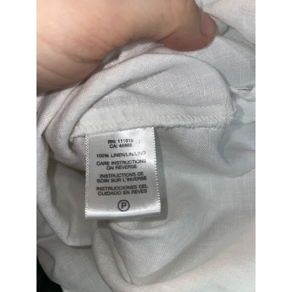 Michael Kors Womens size 16 Linen Embroidered Peasant Short Sleeve Blouse Top - Picture 9 of 11